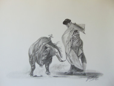 Dibujo titulada "Arte taurino" por Guillermo Mateos Suero, Obra de arte original, Grafito
