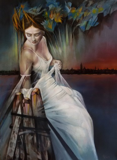 Pittura intitolato "La Giovane Sposa" da Marina Mian, Opera d'arte originale