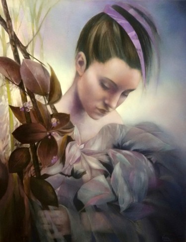 Peinture intitulée "Orchidea Selvaggia" par Marina Mian, Œuvre d'art originale