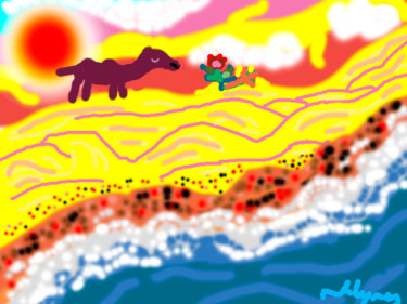 Цифровое искусство под названием "Барханы у моря" - Марина Мулина, Подлинное произведение искусства, Другой