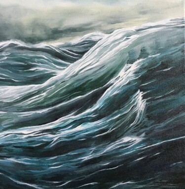 Pintura intitulada "Les vagues d’émotio…" por Marine Boucher, Obras de arte originais, Óleo