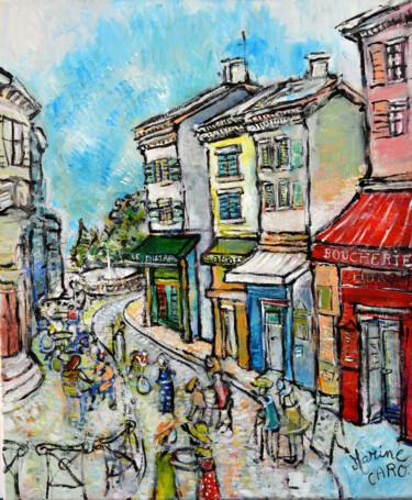 Peinture intitulée "Ruelle à Orange" par Marine Caro, Œuvre d'art originale