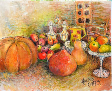 Pintura titulada "Les fruits de saison" por Marine Caro, Obra de arte original, Acrílico