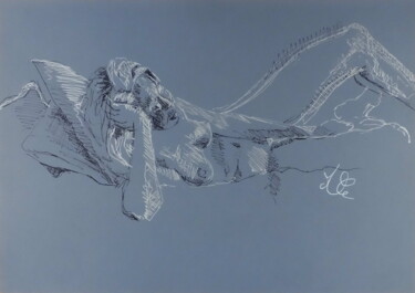Dibujo titulada "Nonchalente" por Marine Chauvet, Obra de arte original, Pluma de gel