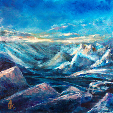 Pittura intitolato "Melting glaciers, N…" da Marine Kubert, Opera d'arte originale, Acrilico