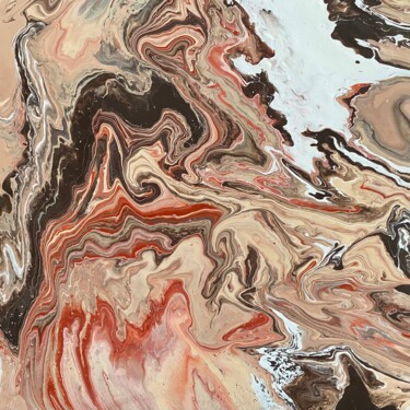 Картина под названием "EARTH ON FIRE" - Marine Marquette, Подлинное произведение искусства, Акрил Установлен на Деревянная р…