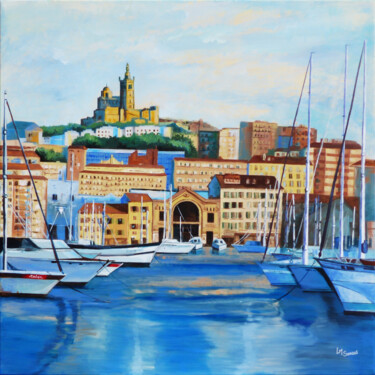 Peinture intitulée "Port de Marseille" par Marine Sansas, Œuvre d'art originale, Acrylique