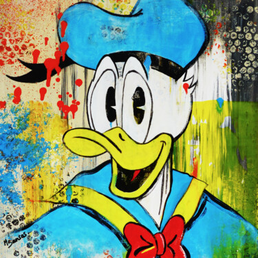 Pintura titulada "Donald Duck" por Marine Sansas, Obra de arte original, Acrílico Montado en Bastidor de camilla de madera