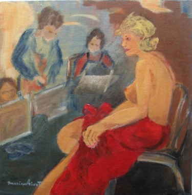 Painting titled "scène d'atelier:" by Marine Brivet, Original Artwork, Other