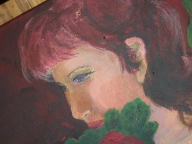 Painting titled "visage de femme…" by Marine Brivet, Original Artwork