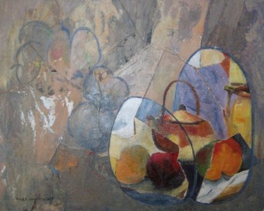 Painting titled "nature morte 79" by Marine Brivet, Original Artwork, Oil