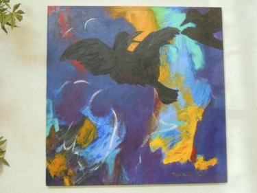 Painting titled "les corbeaux" by Marine Brivet, Original Artwork