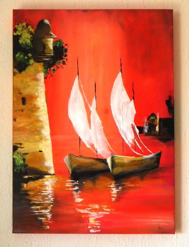 Peinture intitulée "MON VOYAGE" par Marine, Œuvre d'art originale