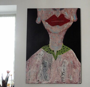 Peinture intitulée "Modern woman portra…" par Marinela Puscasu, Œuvre d'art originale, Acrylique