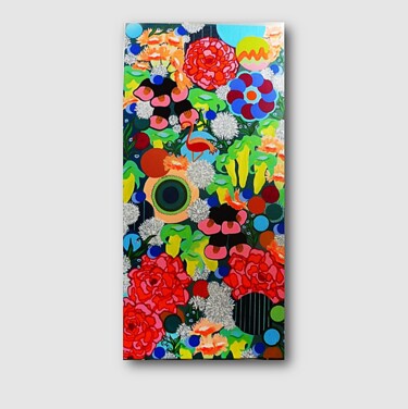 Painting titled "FLORAL MADNESS -  l…" by Marinela Puscasu, Original Artwork, Acrylic