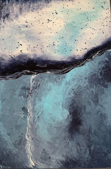 Painting titled "Cascata nell'oceano…" by Marinella D'Errico, Original Artwork, Acrylic