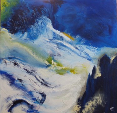 Peinture intitulée "Au pied du glacier" par Môm, Œuvre d'art originale, Huile