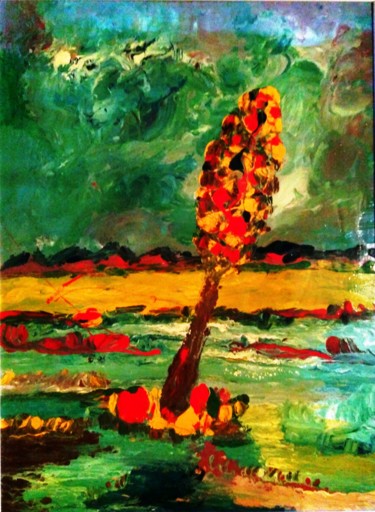 Dessin intitulée "L'albero con intorn…" par Marino De Laura, Œuvre d'art originale, Émail