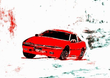 Arte digitale intitolato "Honda CRX  n.1/10" da Marino De Laura, Opera d'arte originale, Pittura digitale