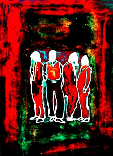 Arte digitale intitolato "quattro persone 1/10" da Marino De Laura, Opera d'arte originale, Pittura digitale