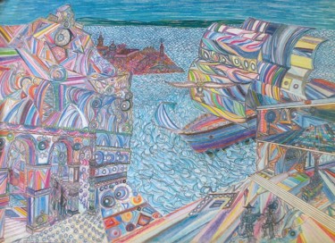 Картина под названием "San Marco Square. V…" - Marino Cargnel, Подлинное произведение искусства