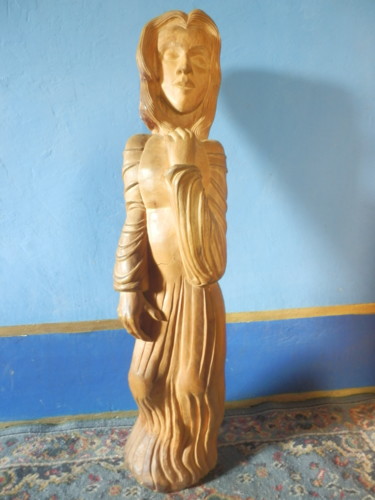 Sculpture titled "Young Woman" by Marino Cargnel, Original Artwork, Wood