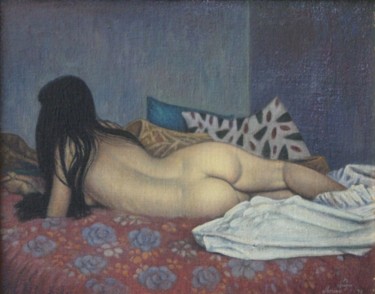 Pittura intitolato "Nudo 3" da Marino Nagro, Opera d'arte originale
