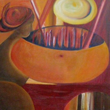 Peinture intitulée "La terre-mère" par Marinou, Œuvre d'art originale
