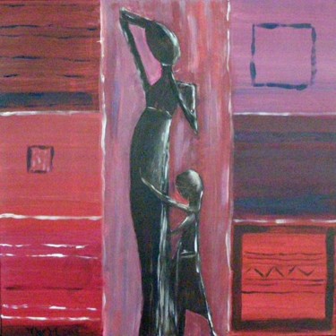 Peinture intitulée "Mère rouge" par Marinou, Œuvre d'art originale