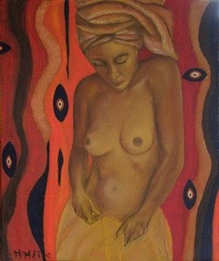 Peinture intitulée "Aminata" par Marinou, Œuvre d'art originale