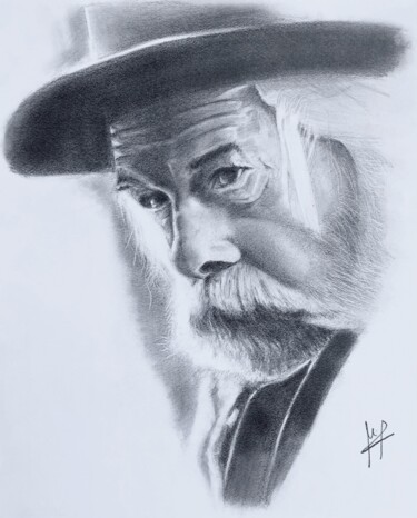 Drawing titled "Lee Marvin" by Mario Araus, Original Artwork, Graphite