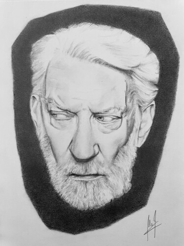 Dibujo titulada "Donald Sutherland" por Mario Araus, Obra de arte original, Grafito