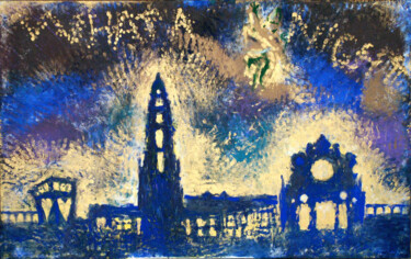 Pittura intitolato "La Notte Bianca" da Mario Catalano, Opera d'arte originale