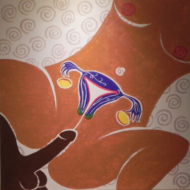 Картина под названием "Fiore" - Mario Cipolla, Подлинное произведение искусства, Акрил Установлен на Деревянная рама для нос…