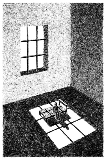 Druckgrafik mit dem Titel "solo sul letto" von Mario Delucis, Original-Kunstwerk, Digitaldruck