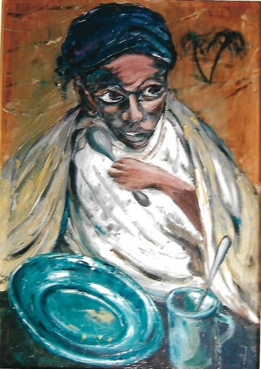 Pintura intitulada "fame nel mondo" por Mario Fanconi, Obras de arte originais, Óleo