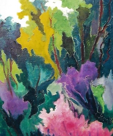 Painting titled "sbocciano i fiori" by Mario Fanconi, Original Artwork, Oil