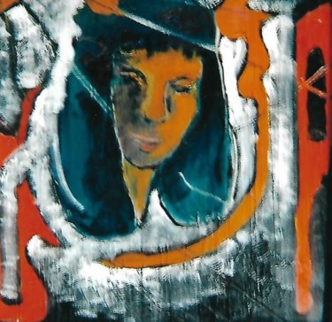 Картина под названием "2-figura-femminile-" - Mario Fanconi, Подлинное произведение искусства, Масло