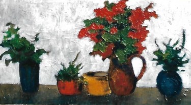 Pittura intitolato "i colori in un vaso" da Mario Fanconi, Opera d'arte originale, Olio