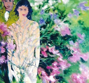 Painting titled "2-adamo-e-eva-" by Mario Fanconi, Original Artwork, Oil