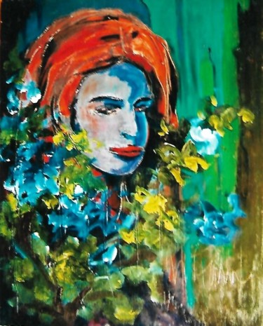 Painting titled "2-venere-azzurra-" by Mario Fanconi, Original Artwork, Oil