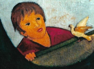 Pittura intitolato "2-la-colomba" da Mario Fanconi, Opera d'arte originale, Olio