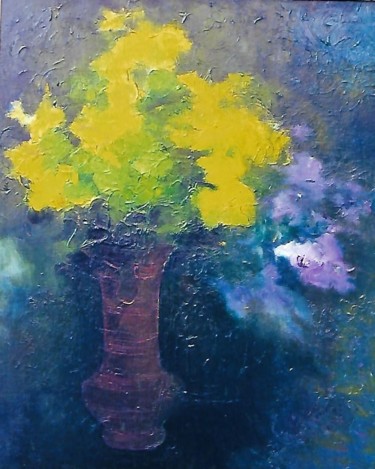 Peinture intitulée "1-stupendi-fiori-gi…" par Mario Fanconi, Œuvre d'art originale, Huile