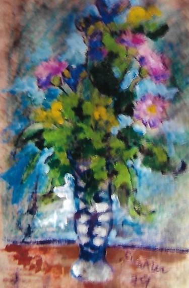 Painting titled "1-fiori" by Mario Fanconi, Original Artwork, Pastel