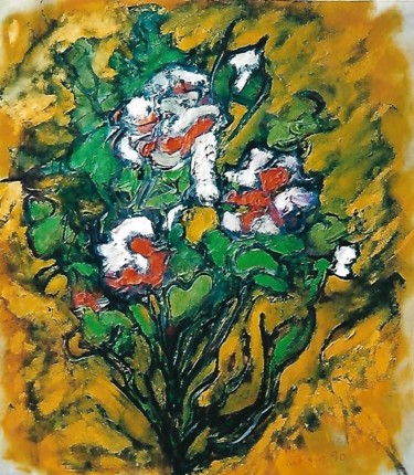 Pittura intitolato "1-fiori-selvatici-" da Mario Fanconi, Opera d'arte originale, Olio