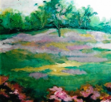 Pittura intitolato "1-radura-fiorita-" da Mario Fanconi, Opera d'arte originale, Olio
