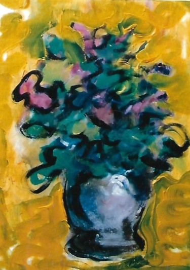 Painting titled "1-forme floreali" by Mario Fanconi, Original Artwork, Pastel