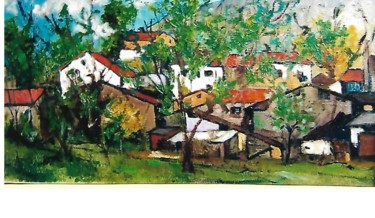 Painting titled "6-villaggio-di-orig…" by Mario Fanconi, Original Artwork, Oil