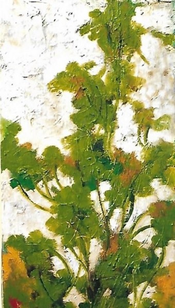 Peinture intitulée "3-rami in vegetazio…" par Mario Fanconi, Œuvre d'art originale, Huile