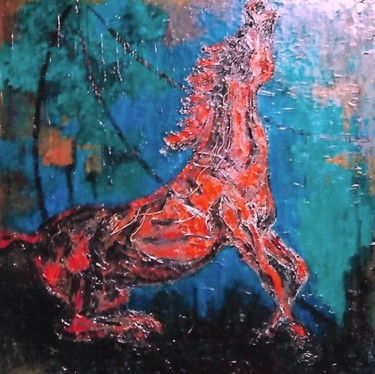 Картина под названием "4-cavallo-imbizzari…" - Mario Fanconi, Подлинное произведение искусства, Масло